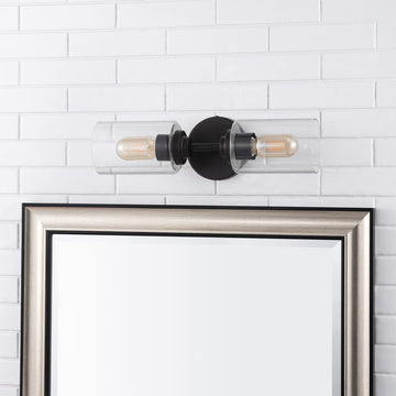 Cera Farmhouse Industrial Iron Cylinder LED Sconce - JONATHAN Y